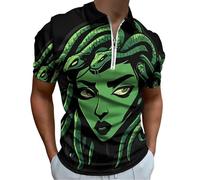 Greek Mythology Medusa Golf Shirts for Men Short Sleeve Poloshirt Collared Casual Mens Tees