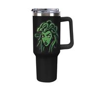Greek Mythology Medusa Large Capacity Car Cup 40 Oz Stainless Steel Insulated Travel Cup with Handle Straw