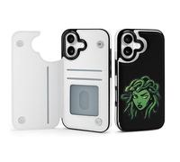 Greek Mythology Medusa Phone Case Compatible with iPhone 17/17 Air/17 Pro/17 Pro Max Flip Protective Cover with Card Holder