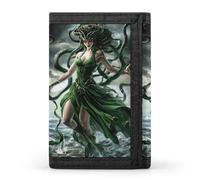 Greek Mythology Medusa Printed Trifold Wallets Front Pocket Wallet With ID Window Gifts for Men And Women