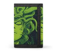 Greek Mythology Medusa Wallet for Men Slim Minimalist Tri-fold ID Window 9-13 Cards