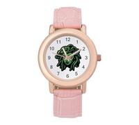 Greek Mythology Medusa Women's Watch Pink Rose Gold Strap Wristwatch Minimalist Easy Reader Watchec