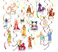 Greek Mythology Party Hanging Swirls 20PCS Greece Gods Party Decorations Goddesses Hanging Decoration Ancient Greek Mythology Cutout Streamers for Birthday Baby Shower Supplies