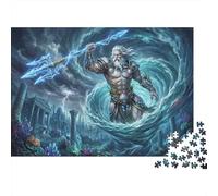 Greek Mythology Poseidon 1000 Piece Jigsaw Puzzle,Premium Cardboard,Impossible Challenge,Educational Toy,Gift Idea,Stress Relief,Home Wall Decor,Adults & Kids 14+ 70x50cm