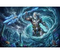 Greek Mythology Poseidon 1000 Piece Wooden Jigsaw Puzzle,Educational Toy,Impossible Challenge,Adults & Kids 14+,Wood,Home Wall Decor,Gift Idea,Stress Relief (75x50cm)