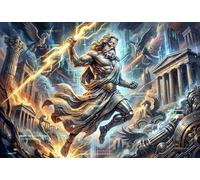Greek Mythology Zeus 500 Piece Wooden Jigsaw Puzzle,Wood,Impossible Challenge,Educational Toy,Home Wall Decor,Gift Idea,Adults & Kids 14+,Stress Relief (52x38cm)