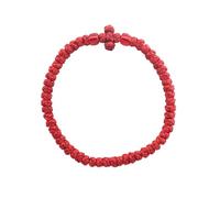 Greek Orthodox Pr-ayer R-ope Brac-elet, Handmade Prayer Rope Bracelet Christian Bangle, Christian Wrist Blessed Prayer Rope Knot Bracelet, Elegant Religious Jewelry for Women Men (Red A)