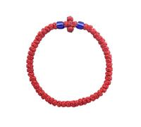 Greek Orthodox Pr-ayer R-ope Brac-elet, Handmade Prayer Rope Bracelet Christian Bangle, Christian Wrist Blessed Prayer Rope Knot Bracelet, Elegant Religious Jewelry for Women Men (Red B)