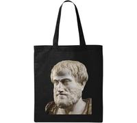 Greek Philosopher Aristotle Natural Ecological Cotton Tote Bag Black