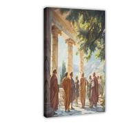 Greek Philosophers Fresco Art Print Canvas Poster Bedroom Decor Landscape Office Room Decor Gift 8" L X 12" W