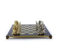 Greek Roman Army Chess Set - Blue&Copper - Blue chess Board Large