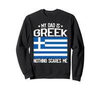 Greek Roots Outfit Funny Greece Heritage for Kids Sweatshirt, Adult Unisex, Black, Medium