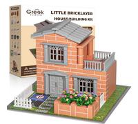 Greek Science Mini House Building Kit - Block Building Toys with Real Mini Bricks, STEM Creative Gift for Kids & Adults - DIY Tiny House Construction Set
