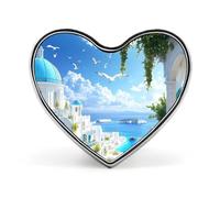 Greek Seaside Greece Cute Brooch Badge Heart Shape Pin Hat Clothing Jewelry Accessories Gifts for Wedding Party