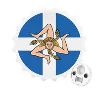 Greek Sicilian Flag Fashion Bottle Opener Beer Cap Shape Fridge Magnets Can Openers for Home Bar