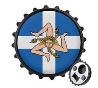 Greek Sicilian Flag Fashion Bottle Opener Beer Cap Shape Fridge Magnets Can Openers for Home Bar