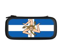 Greek Sicilian Flag Printed Slim Carrying Case for Switch Hard Portable Protective Cover for Game Card