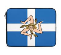 Greek Sicilian Flag Trendy Laptop Bag Computer Carrying Case Lightweight Briefcases for Working