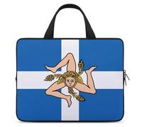 Greek Sicilian Flag Trendy Laptop Bag with Handle Computer Carrying Case Lightweight Briefcases for Working