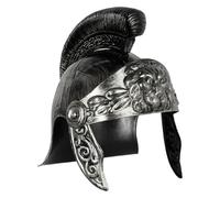 Greek Soldier Medieval Costume Headwear Horned Helmet Silver A One Size