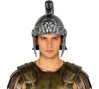 Greek Soldier Medieval Costume Headwear Norse Helmet Silver A One Size