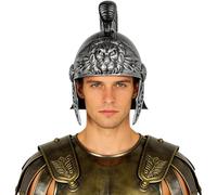 Greek Soldier Medieval Costume Headwear Viking Helmet Silver A One Size