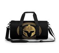 Greek Spartan Helmet Gym Bag Travel Duffel for Men Women | Sport Workout Handbag Overnight Weekender Bags with Shoulder Strap