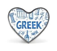 Greek Symbols Olive Wine Bottle Enamel Lapel Pin Heart Badge Brooches for Women Men Jewelry Backpack Hats Decor