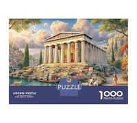 Greek Temple Garden 1000 Pieces Sturdy Cardboard Classic Jigsaw Puzzle Parthenon Ancient for Jigsaw Puzzle Collectors, Logic Skill Puzzle, Party Puzzle Game, Best Gift for Puzzle Lovers 70x50cm/1000pc
