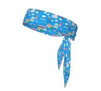 Greek Themed Illustrative Print Head Tie Headbands, Ninja Karate Tie, Athletic Sweatbands,Sweat Wicking Workout Head Band