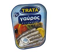 Greek Trata Canned Anchovies From the Aegean Sea Anchovy with Oregano in Vegetable Oil 100g by TRATA