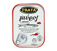 Greek Trata Canned Piquant Anchovies From the Aegean Sea Anchovy in Vegetable Oil 100g