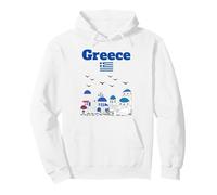 Greek travel souvenir Greek island architecture Greece flag Pullover Hoodie