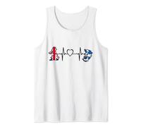 Greek United Kingdom Flag British Greece Heartbeat Tank Top