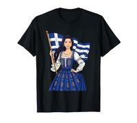 Greek Woman Traditional Folk Costume Heritage Gift T-Shirt