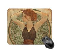 Greek Women Painting Mouse Pad - Non-Slip Rubber Base Ultra-Thin Desk Mat Waterproof & Portable Mousepad for Gaming, Office, Design 20 * 25cm