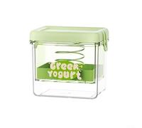 Greek Yogurt Strainer and Whey Separator Kitchen Tool with Lid, Fine Mesh Food Strainer for Homemade Cheese, DIY Soy Milk Maker, Yogurt Draining Container,(Rectangle Green)