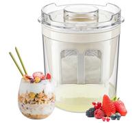 Greek Yogurt Strainer with Clear Lid,Reusable Yogurt Filter Maker with Stainless Steel Fine Mesh,Large Capacity Nut Milk and Soy Milk Strainer for Home Kitchen