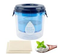 Greek Yogurt Strainer with Lid, Reusable Yogurt Filter with Ultra Fine Mesh Yogurt Strainer to Makes small batches of Thick Creamy Greek or Coconut Yogurt Cheese, Soy Milk(blue)