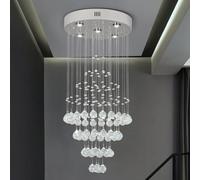 GreeLustr Raindrop Crystal Chandelier Lighting, Modern Droplet Ball High Ceiling Lights Elegant Flush Mount Pendant Lamp for Dining Room, Hallway, Entryway, Romantic Decor, GU10, Size: D40cm H100cm