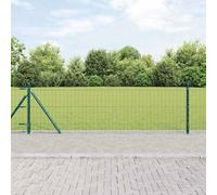 Green 0.6m x 10m Steel Fence with Post UV Resistant Powder Coated Garden Patio Easy Assembly