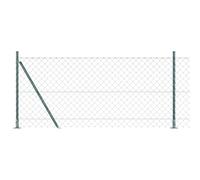 Green 0.8m x 10m Steel Chain Link Fence Post Heavy Duty Weatherproof Garden Patio Easy Fit Corrosion Protection