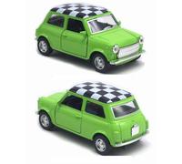 (green, 1/32-Size:11*5.1*5cm) 1/32 Pull Back Vintage Car, Chessboard Grid Vintage Car, Lightweight Sturdy Exquisite Alloy Cute Car Model Easy To Play for Car Model Collection