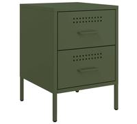 (green, 1 pcs) vidaXL Bedside Cabinet Nightstand Bed Table Bed Cabinet Mustard Yellow Steel
