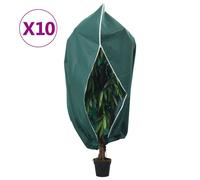 (green, 1 x 1.55 m/ 10 pcs) vidaXL Plant Fleece Covers with Zip Outdoor Garden Frost Protection 70 g/m²