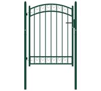 (green, 100 x 125 cm) vidaXL Fence Gate with Arched Top Steel Entrance Gate Green/Black Multi Sizes
