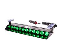 Green 12-LED Led Strobe Flash Light Emergency Warning Lamp 12V for Car | Sucker Dashboard Interior Roof Windshield Dash, Safe Caution Hazard Fog Light with Suction Cups Car Vehicle Boat SUV Firemen