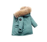 (GREEN, 120cm) Boys Winter Jacket Kids Hooded Down Coats Warm Parka