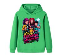 (green, 120cm) Kpop Demon Hunter Girls Group Middle and Large Children's Boys and Girls Hoodies Sweatshirt B1213