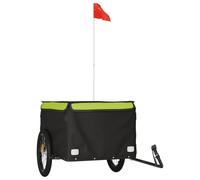 (green, 134 x 69 x 59 cm) vidaXL Bike Cargo Trailer Bike Carriage Bicycle Wagon Trailer with Flag Iron